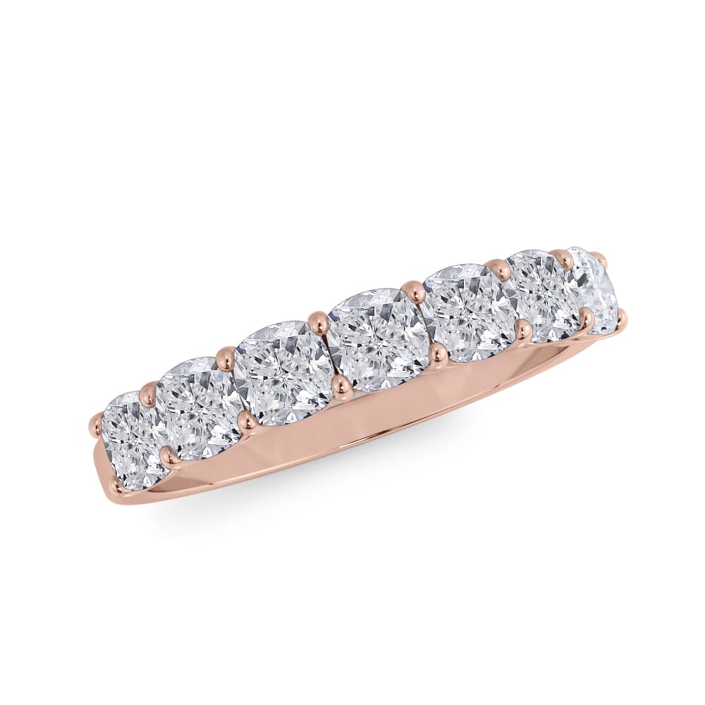 18K Rose Gold Cushion Cut Diamond 7 Stone Ring (1.50 ct. tw.)