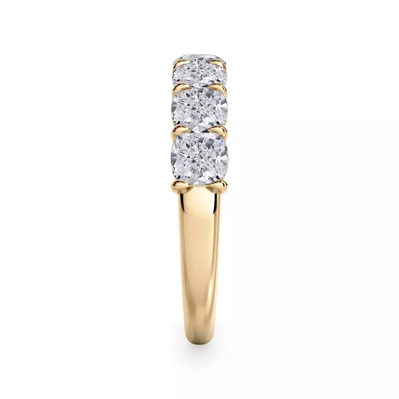 14K Yellow Gold Cushion Cut Lab Diamond 7 Stone Ring (2.00 ct. tw.)