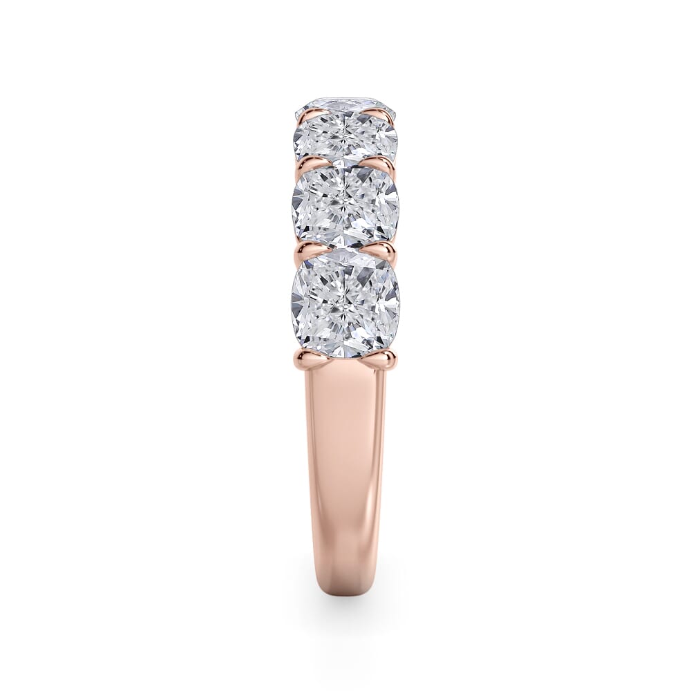 18K Rose Gold Cushion Cut Lab Diamond 7 Stone Ring (3.00 ct. tw.)