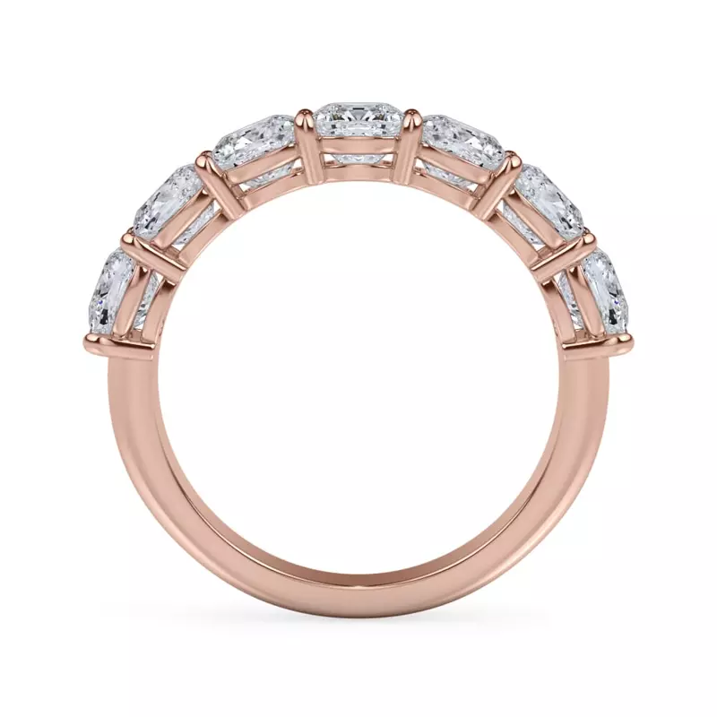 14K Rose Gold Cushion Cut Diamond 7 Stone Ring (3.00 ct. tw.)