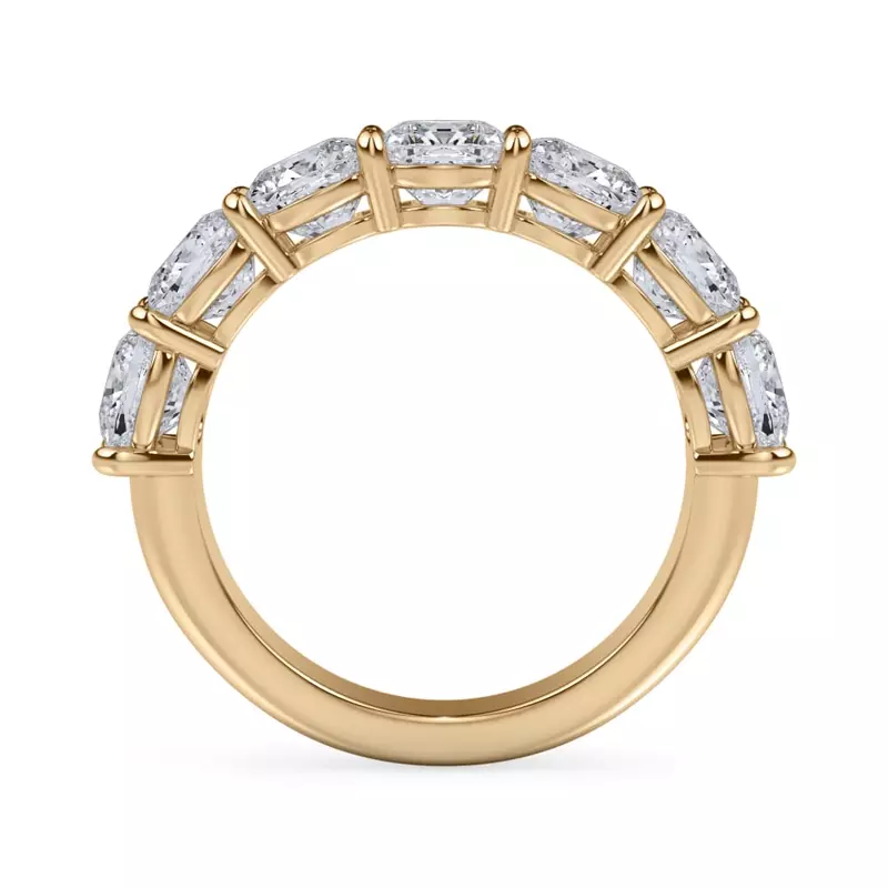 14K Yellow Gold Cushion Cut Lab Diamond 7 Stone Ring (3.50 ct. tw.)