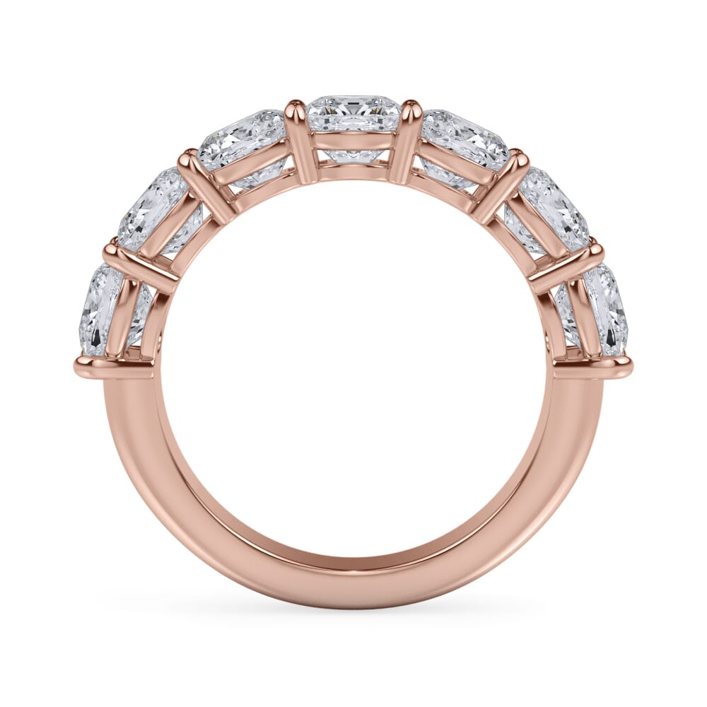 18K Rose Gold Cushion Cut Lab Diamond 7 Stone Ring (3.50 ct. tw.)