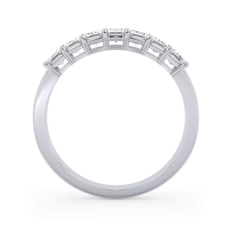 14K White Gold Emerald Cut Diamond 7 Stone Ring (1.00 ct. tw.)