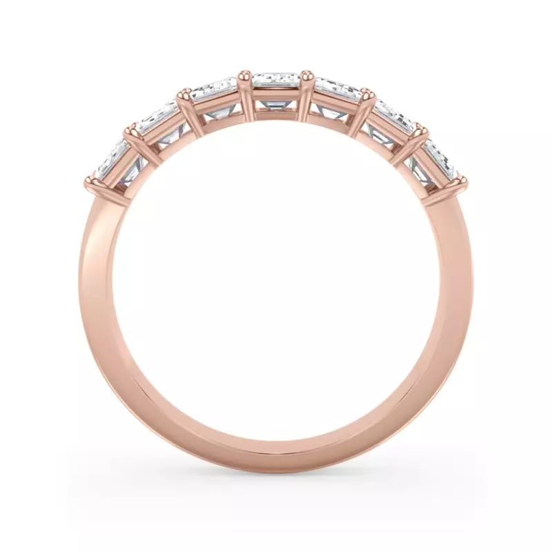18K Rose Gold Emerald Cut Diamond 7 Stone Ring (1.50 ct. tw.)