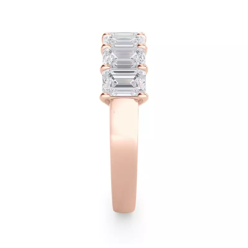 14K Rose Gold Emerald Cut Diamond 7 Stone Ring (2.00 ct. tw.)