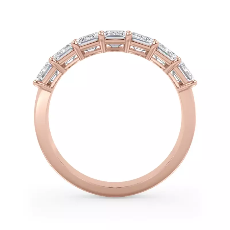 14K Rose Gold Emerald Cut Diamond 7 Stone Ring (2.00 ct. tw.)