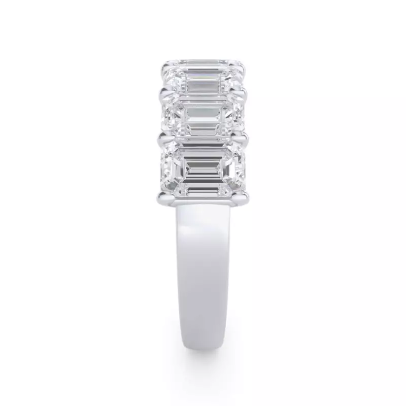 14K White Gold Emerald Cut Lab Diamond 7 Stone Ring (3.50 ct. tw.)