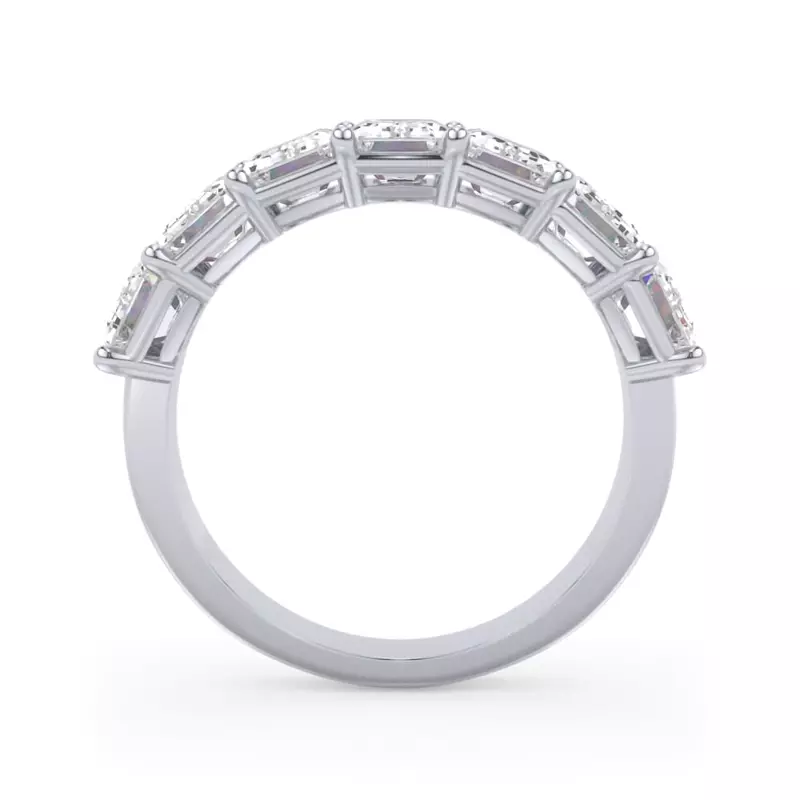 14K White Gold Emerald Cut Lab Diamond 7 Stone Ring (3.50 ct. tw.)