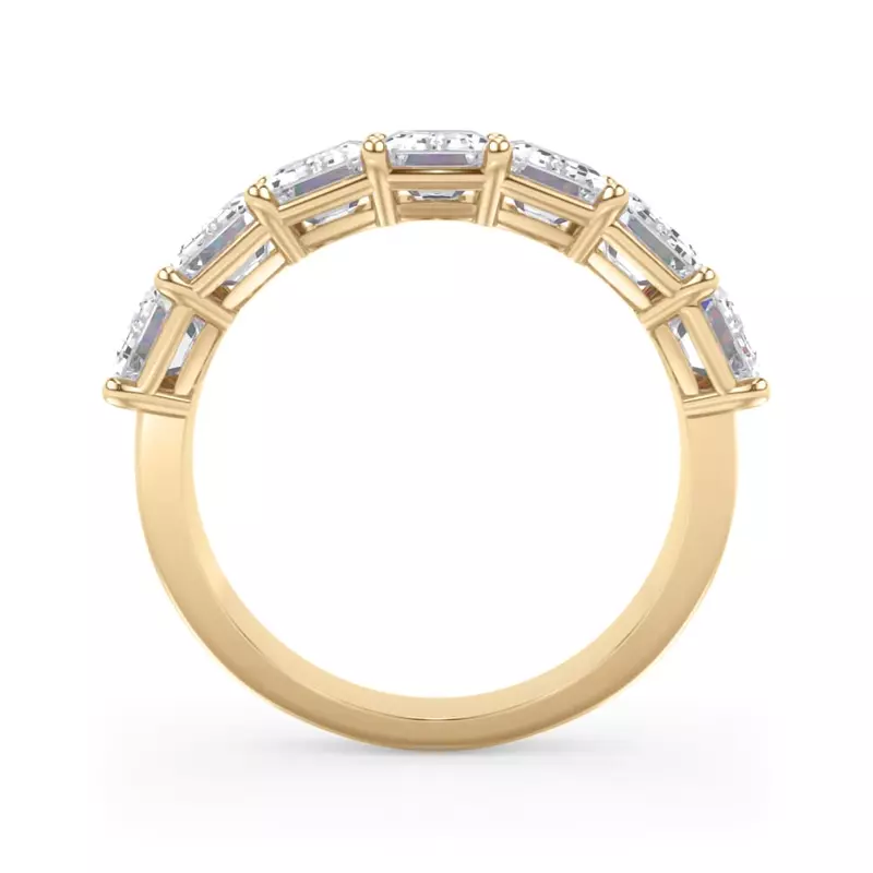 14K Yellow Gold Emerald Cut Diamond 7 Stone Ring (3.50 ct. tw.)
