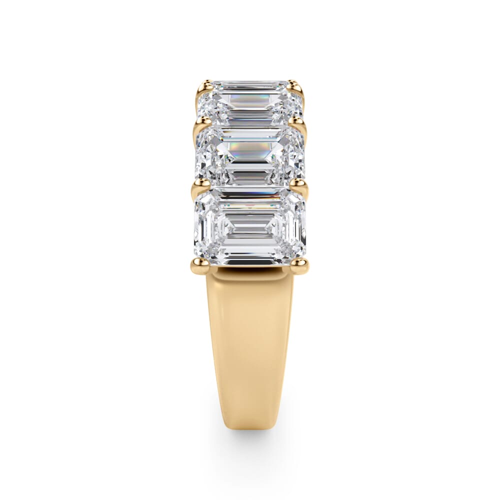 18K Yellow Gold Emerald Cut Lab Diamond 7 Stone Ring (5.00 ct. tw.)