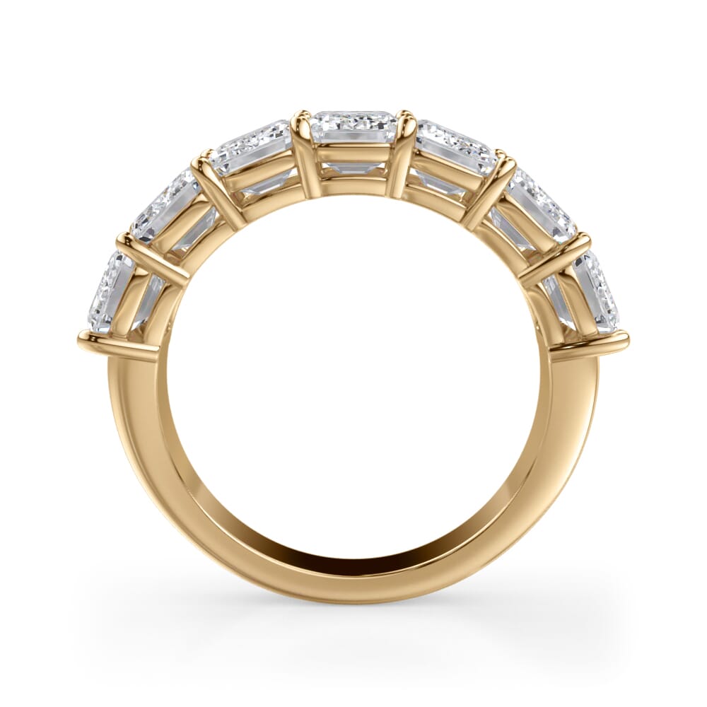 18K Yellow Gold Emerald Cut Lab Diamond 7 Stone Ring (5.00 ct. tw.)