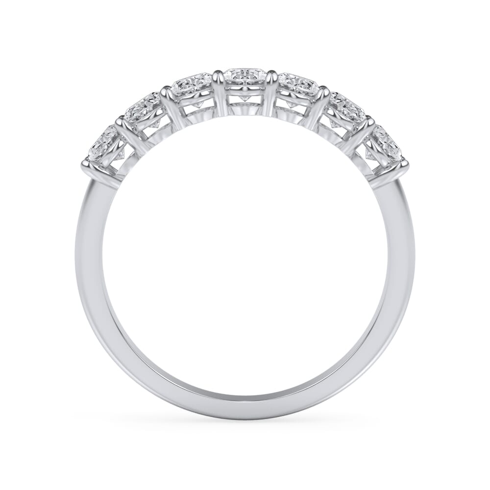 18K White Gold Oval Cut Lab Diamond 7 Stone Ring (1.00 ct. tw.)