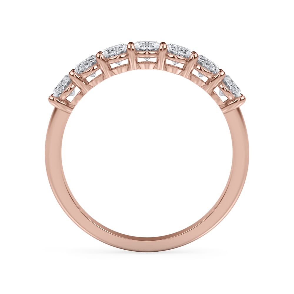 18K Rose Gold Oval Cut Diamond 7 Stone Ring (1.00 ct. tw.)