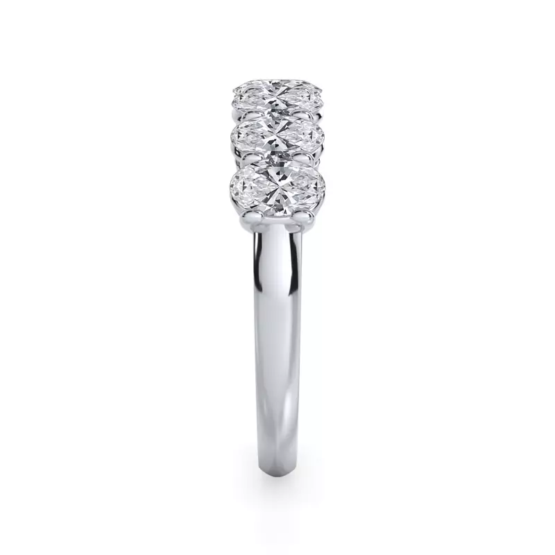 14K White Gold Oval Cut Lab Diamond 7 Stone Ring (1.50 ct. tw.)