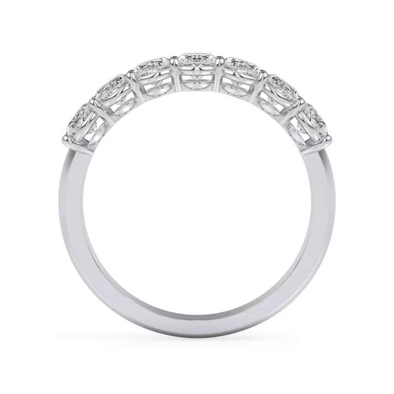 14K White Gold Oval Cut Lab Diamond 7 Stone Ring (1.50 ct. tw.)
