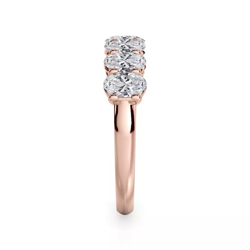 18K Rose Gold Oval Cut Lab Diamond 7 Stone Ring (1.50 ct. tw.)