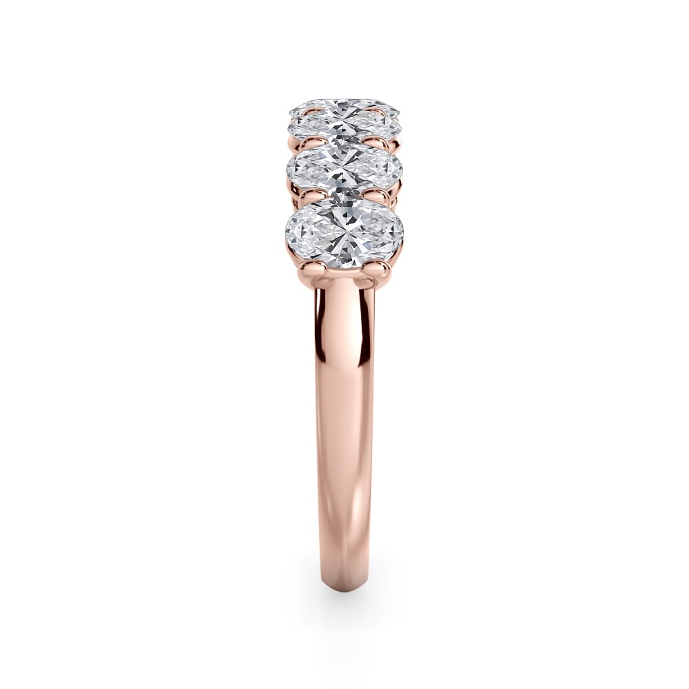 18K Rose Gold Oval Cut Diamond 7 Stone Ring (1.50 ct. tw.)