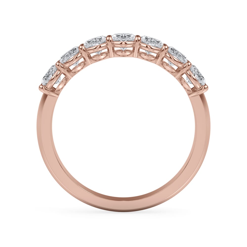 18K Rose Gold Oval Cut Diamond 7 Stone Ring (1.50 ct. tw.)