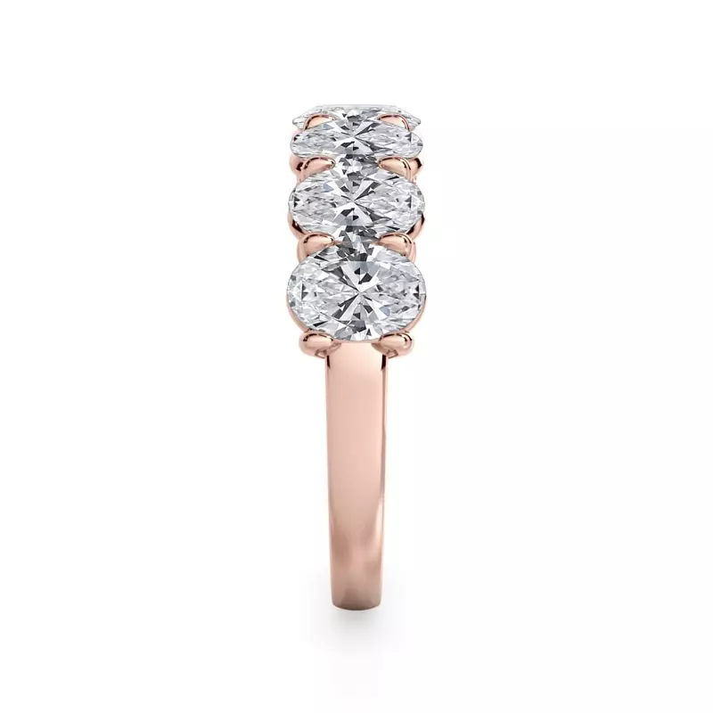 18K Rose Gold Oval Cut Lab Diamond 7 Stone Ring (2.00 ct. tw.)