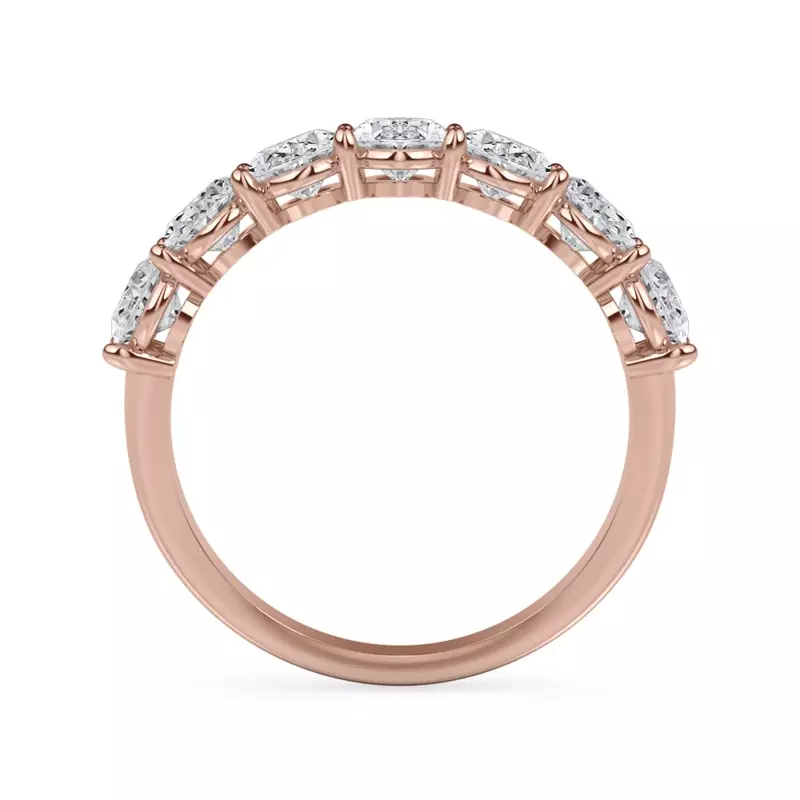 18K Rose Gold Oval Cut Lab Diamond 7 Stone Ring (2.00 ct. tw.)
