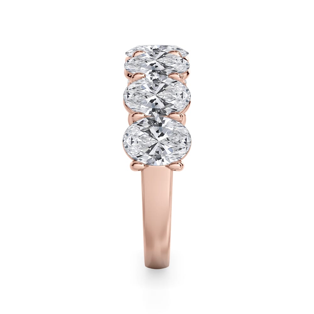 18K Rose Gold Oval Cut Lab Diamond 7 Stone Ring (3.00 ct. tw.)
