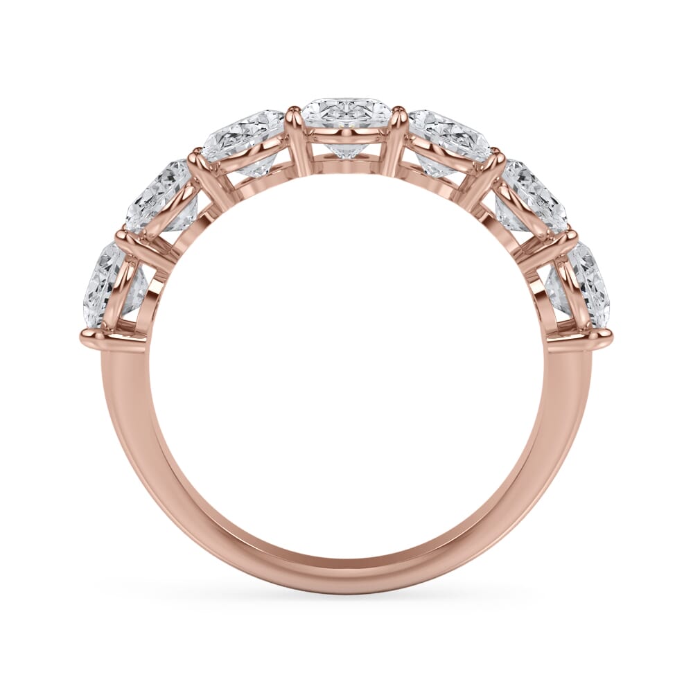 18K Rose Gold Oval Cut Lab Diamond 7 Stone Ring (3.00 ct. tw.)