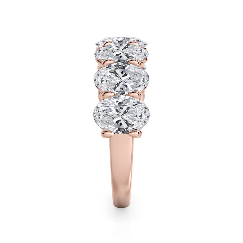 18K Rose Gold Oval Cut Lab Diamond 7 Stone Ring (3.50 ct. tw.)