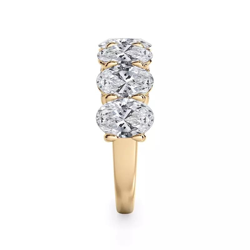 18K Yellow Gold Oval Cut Lab Diamond 7 Stone Ring (3.50 ct. tw.)