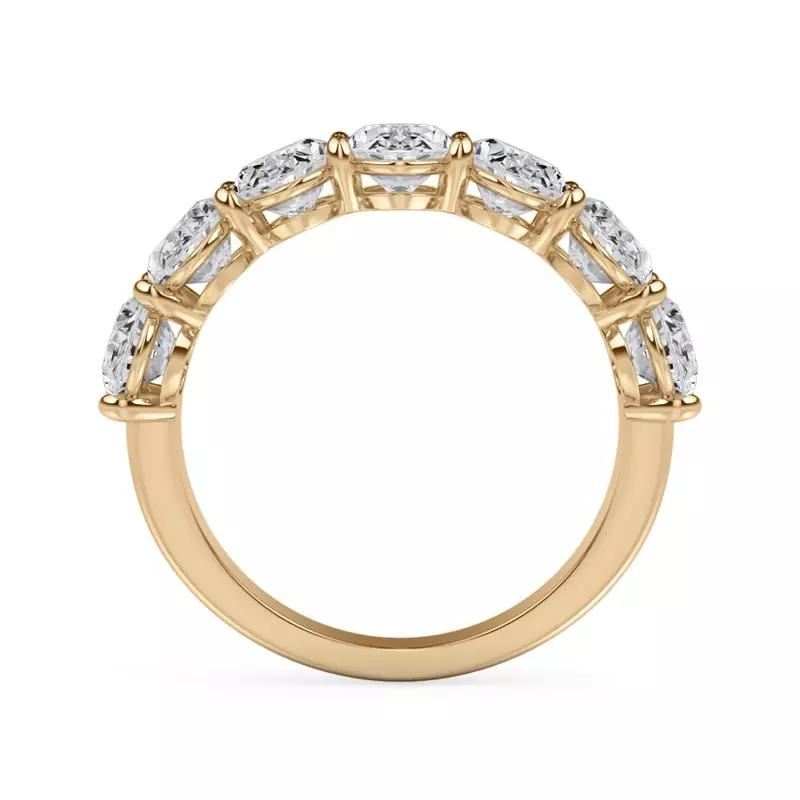 18K Yellow Gold Oval Cut Lab Diamond 7 Stone Ring (3.50 ct. tw.)