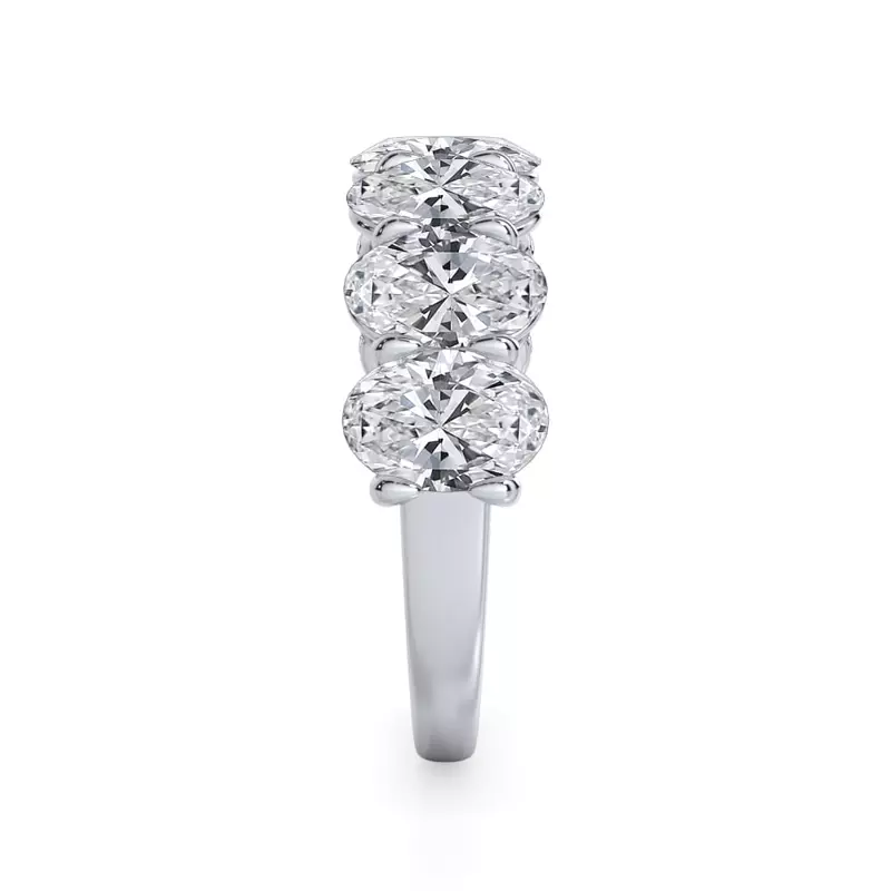 14K White Gold Oval Cut Diamond 7 Stone Ring (3.50 ct. tw.)