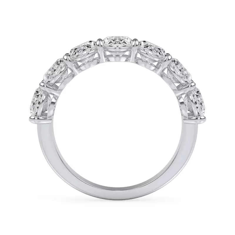14K White Gold Oval Cut Diamond 7 Stone Ring (3.50 ct. tw.)