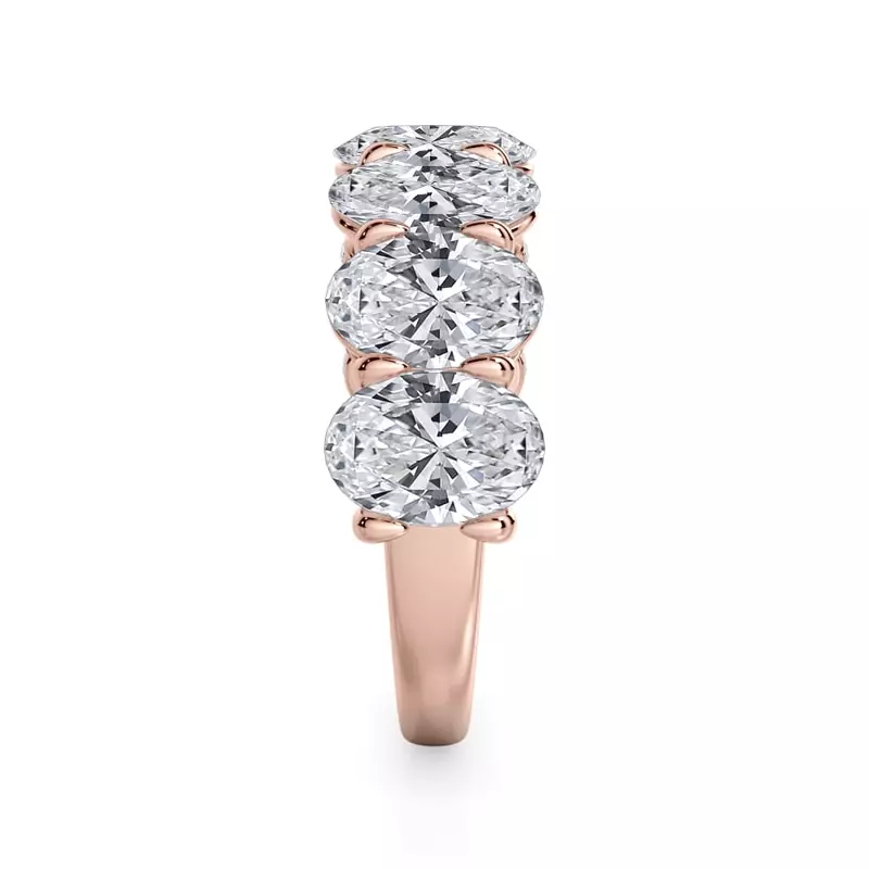 18K Rose Gold Oval Cut Lab Diamond 7 Stone Ring (5.00 ct. tw.)