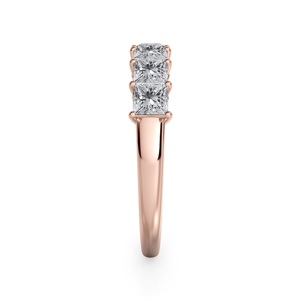 18K Rose Gold Princess Cut Lab Diamond 7 Stone Ring (1.00 ct. tw.)