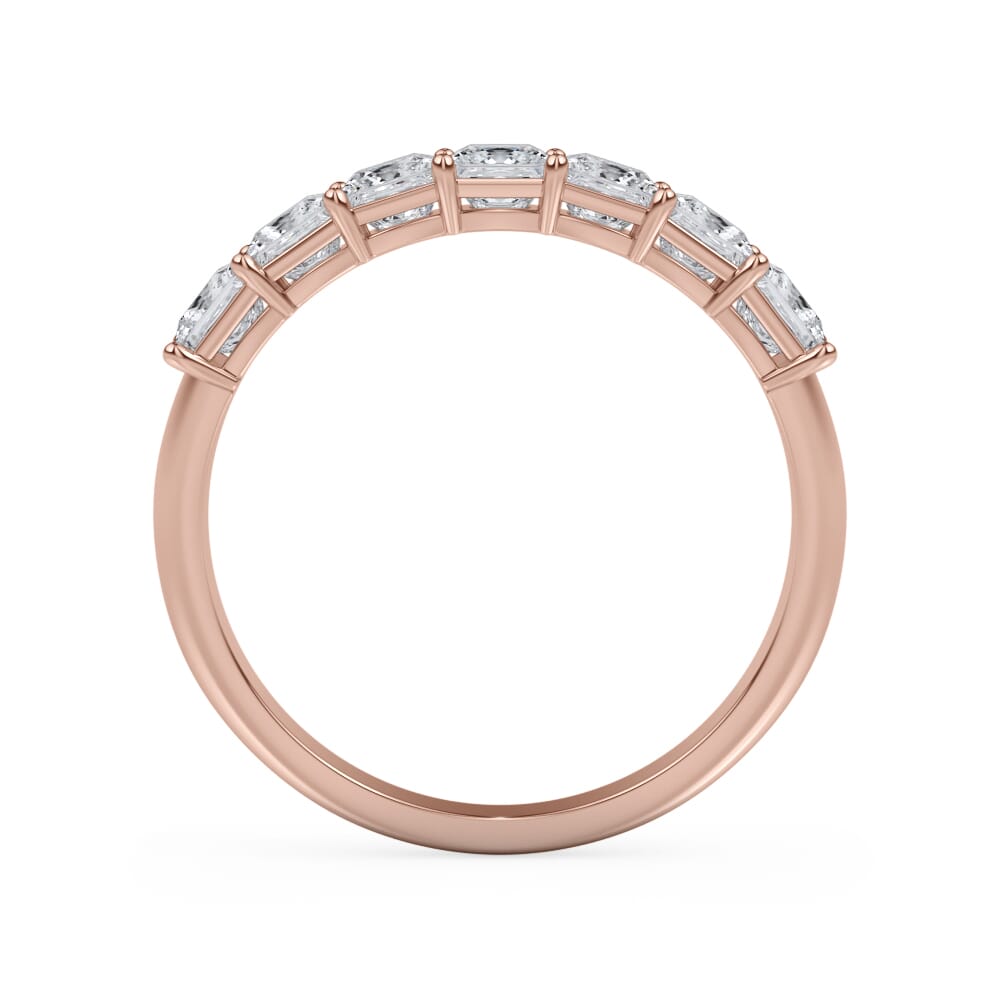 18K Rose Gold Princess Cut Lab Diamond 7 Stone Ring (1.00 ct. tw.)