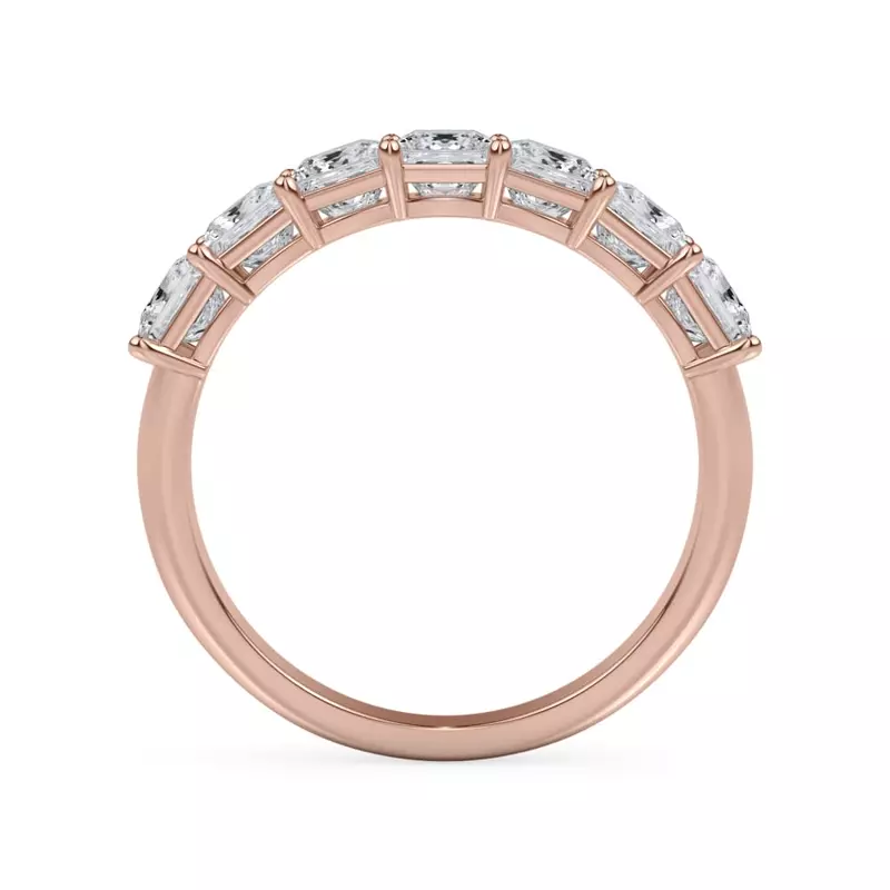 14K Rose Gold Princess Cut Lab Diamond 7 Stone Ring (1.50 ct. tw.)