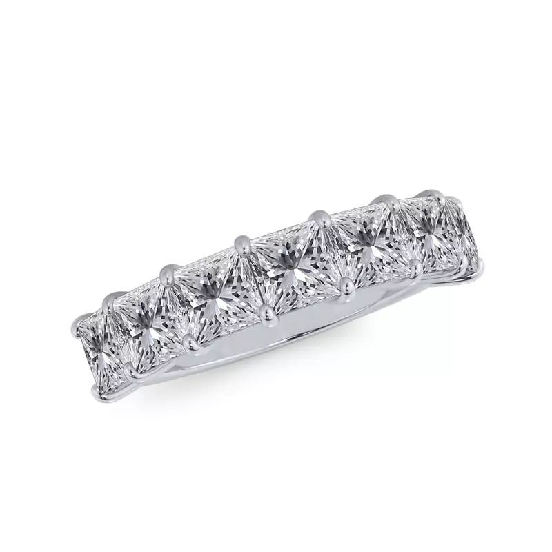 Platinum Princess Cut Lab Diamond 7 Stone Ring (3.00 ct. tw.)