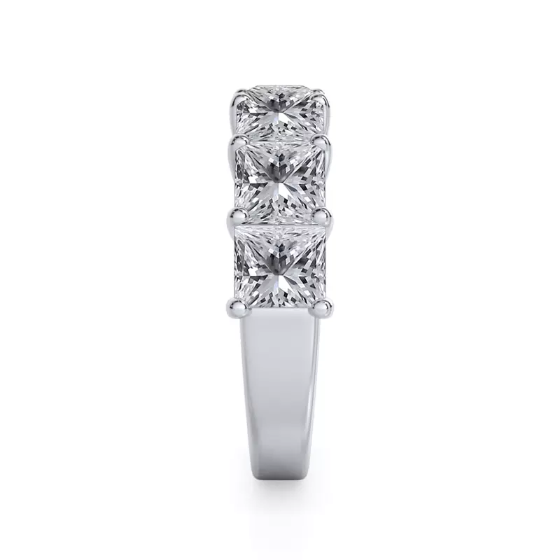 14K White Gold Princess Cut Lab Diamond 7 Stone Ring (3.50 ct. tw.)