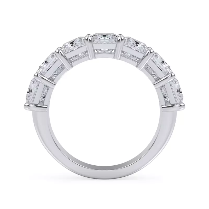 14K White Gold Princess Cut Lab Diamond 7 Stone Ring (3.50 ct. tw.)