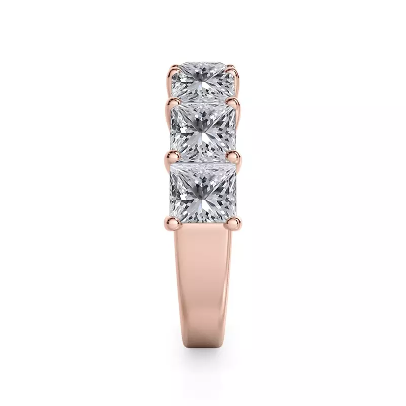 18K Rose Gold Princess Cut Lab Diamond 7 Stone Ring (3.50 ct. tw.)