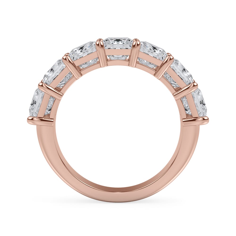 18K Rose Gold Princess Cut Lab Diamond 7 Stone Ring (3.50 ct. tw.)