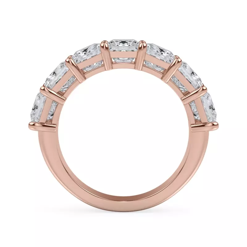 18K Rose Gold Princess Cut Diamond 7 Stone Ring (3.50 ct. tw.)
