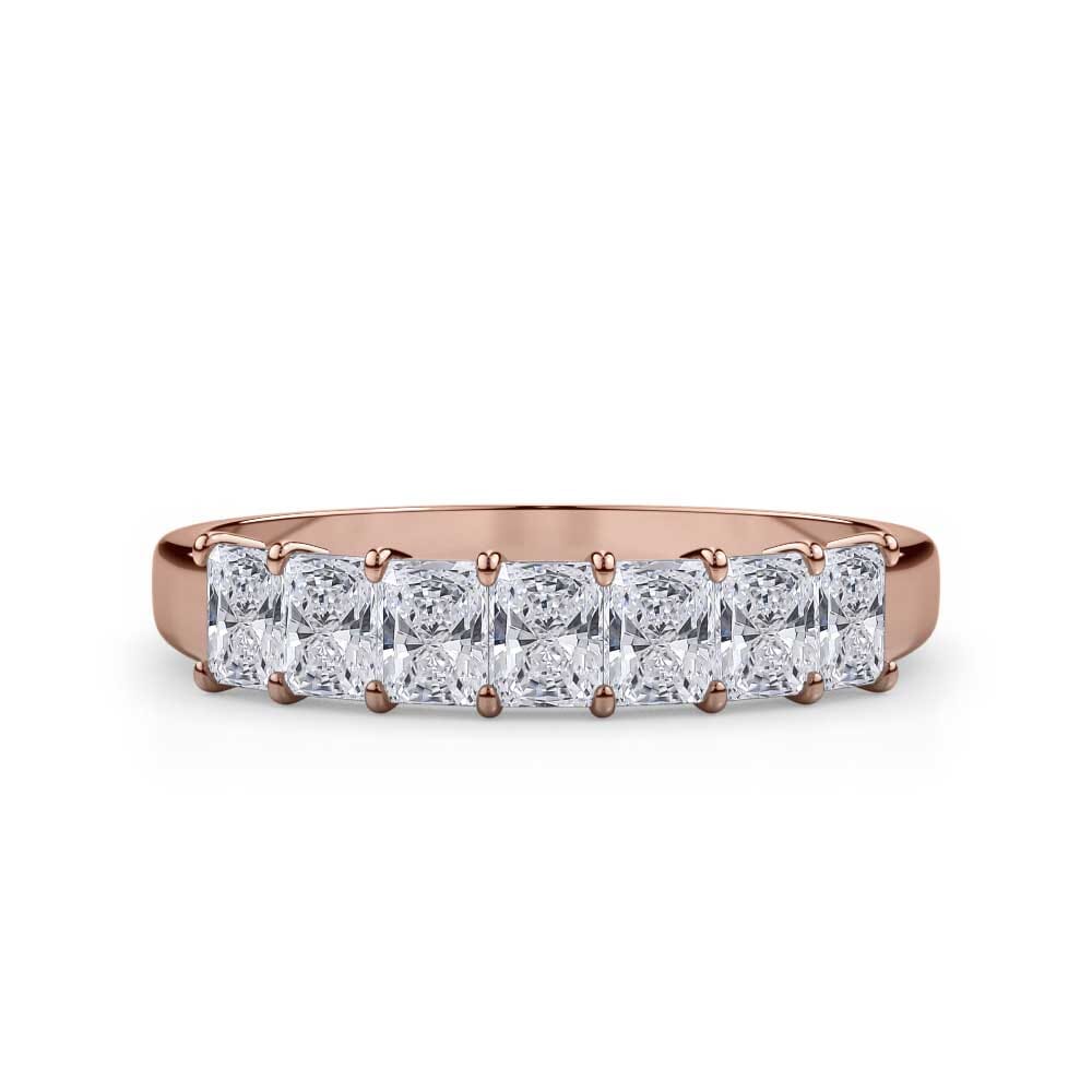 18K Rose Gold Radiant Cut Lab Diamond 7 Stone Ring (1.00 ct. tw.)