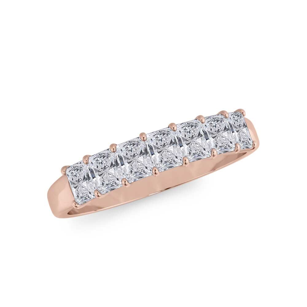18K Rose Gold Radiant Cut Lab Diamond 7 Stone Ring (1.00 ct. tw.)