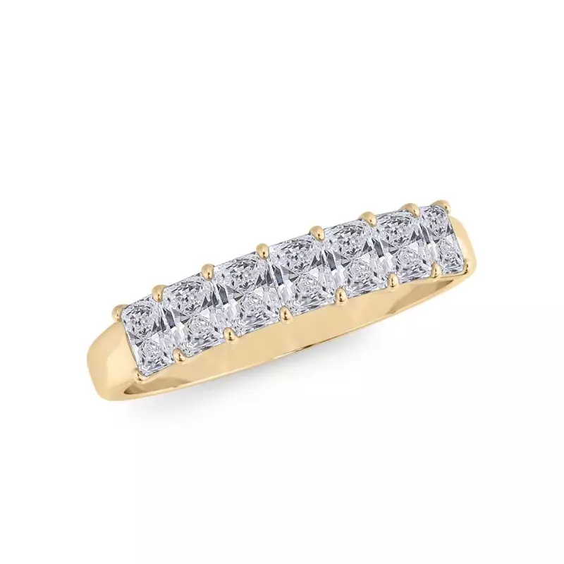 14K Yellow Gold Radiant Cut Diamond 7 Stone Ring (1.00 ct. tw.)