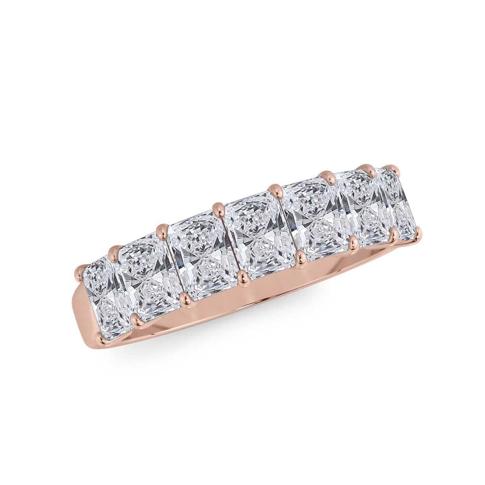 18K Rose Gold Radiant Cut Diamond 7 Stone Ring (1.50 ct. tw.)