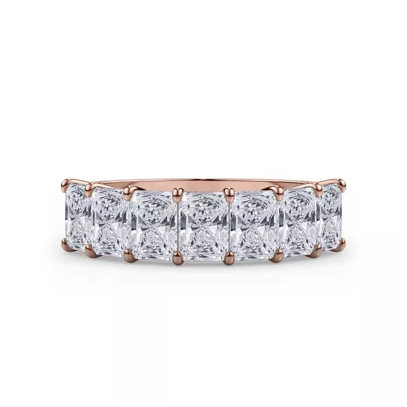 18K Rose Gold Radiant Cut Diamond 7 Stone Ring (2.00 ct. tw.)