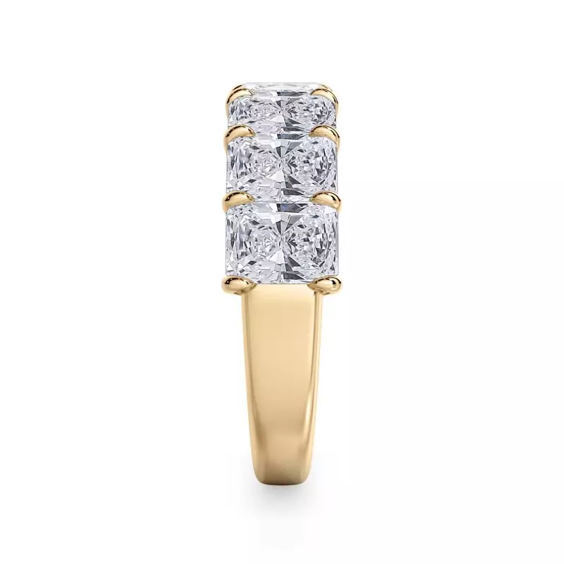 14K Yellow Gold Radiant Cut Lab Diamond 7 Stone Ring (3.50 ct. tw.)