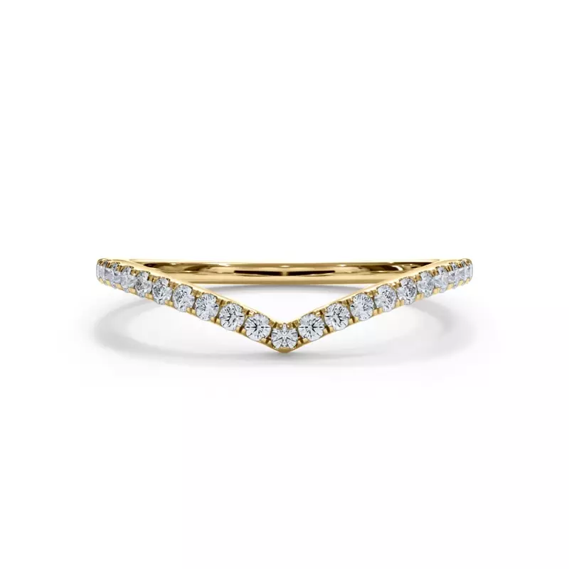 18K Yellow Gold Bellora Chevron Pavé Lab Band