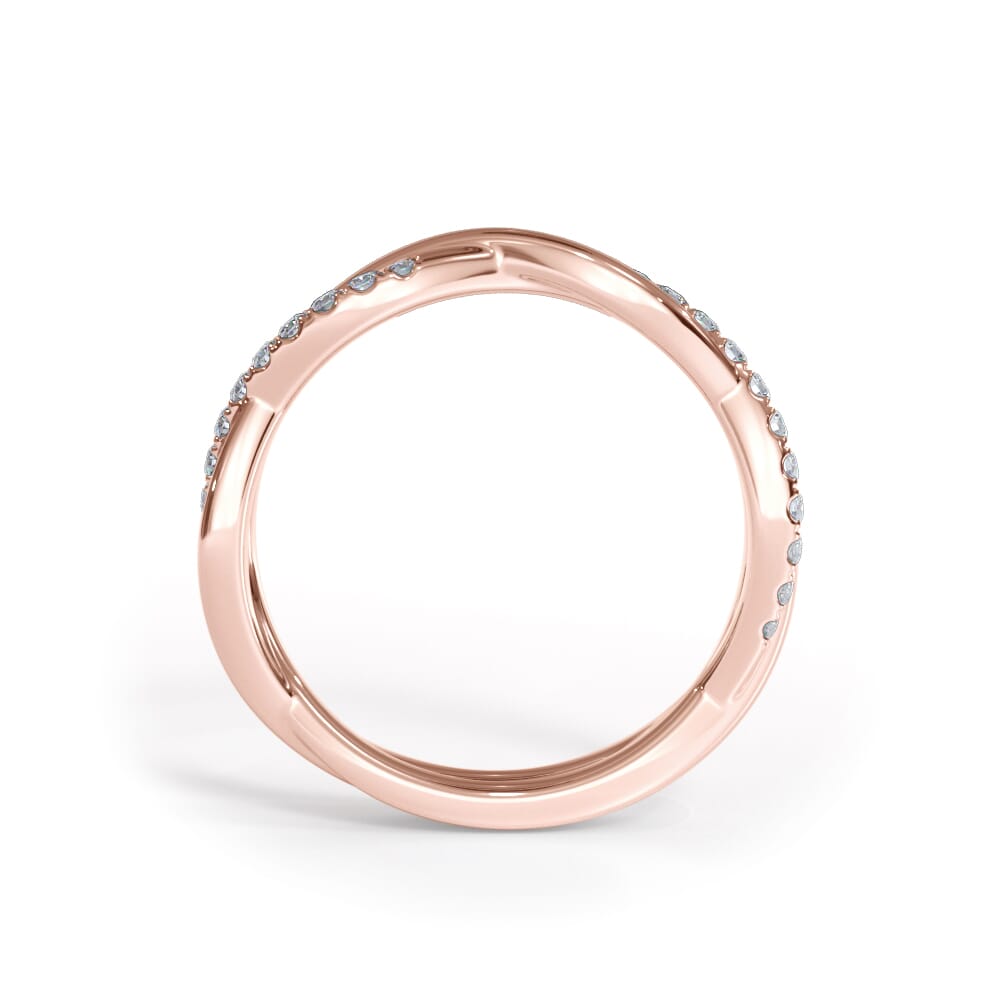 14K Rose Gold Bellora Pavé Twist Lab Diamond Band