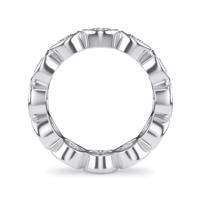 14K White Gold Round Bezel Lab Diamond Eternity Ring (3.90ct. tw.)